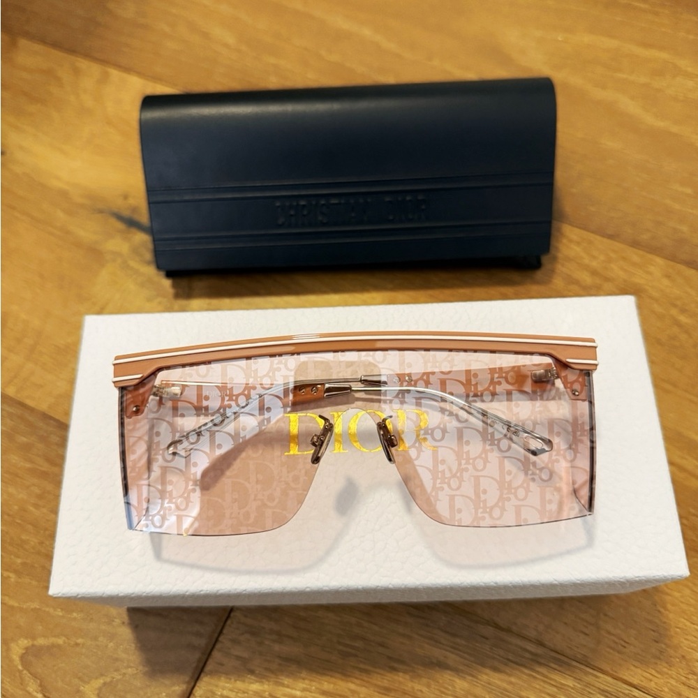 Dior Pink Sunglasses With Violet Monogram Lenses